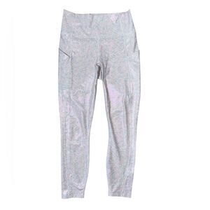 Fabletics Oasis Iridescent Sparkle High Waisted Pure Luxe 7/8 Pocket Leggings